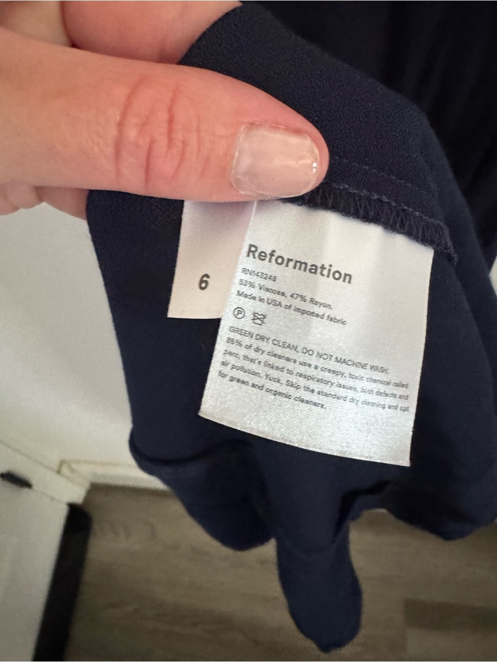 NEW Reformation Navy Blue Gavin Slit Midi Dress Size 6 - Picture 5 of 6